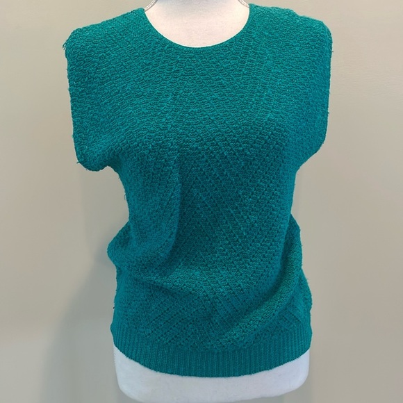Vtg David Brett Teal Green Top - Picture 1 of 5